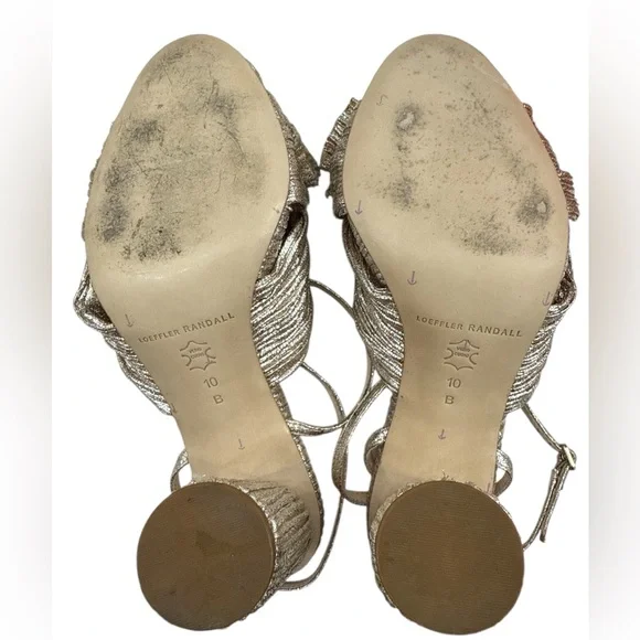 Loeffler Randall Camellia Champagne Pleated Bow Heel - Picture 9 of 11